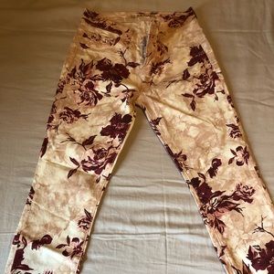 Pink floral jeans